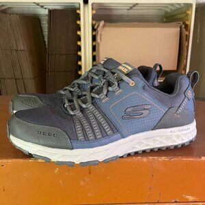 SKECHERS Men's Size 11 Trail Running Shoes Blue All Terrain Mesh Hiking Shoes 56
